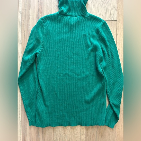 Lauren Ralph Lauren Green Ribbed Turtleneck Sweater - Picture 2 of 6